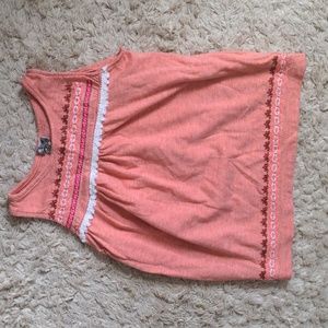 Girls embroidered boho tank top